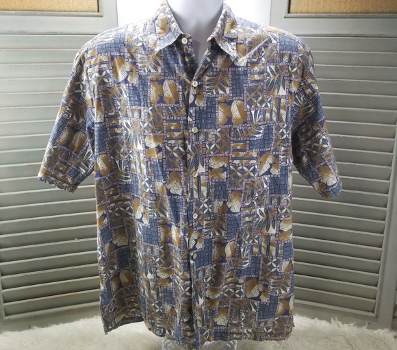 Tori Richard Men’s Short Sleeve Shirt Leaf Design - Picture 1 of 5